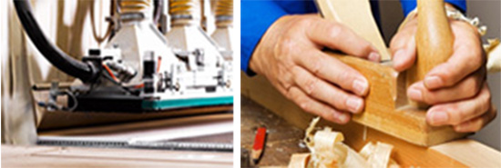 Zwei Bilder von Holzhobeln