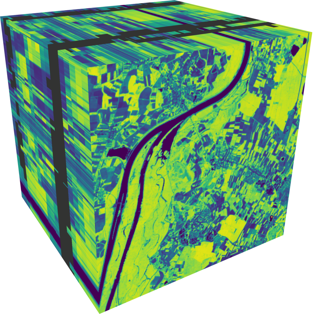 A graphic Representation of satellite data over time.