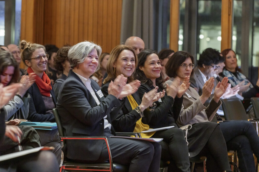 Audience at the Sustainability Innovation Campus (ICN) kickoff events, including Rector Krieglstein and Minister of Science Olschowski