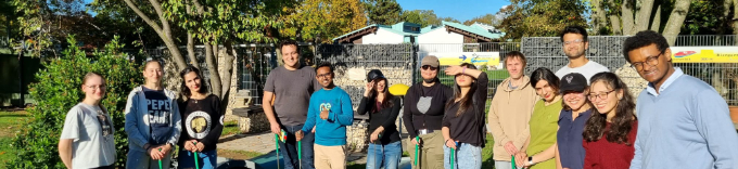 Students at mini golf course