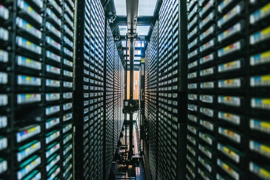 Server room in the computer centre of the University of Freiburg.