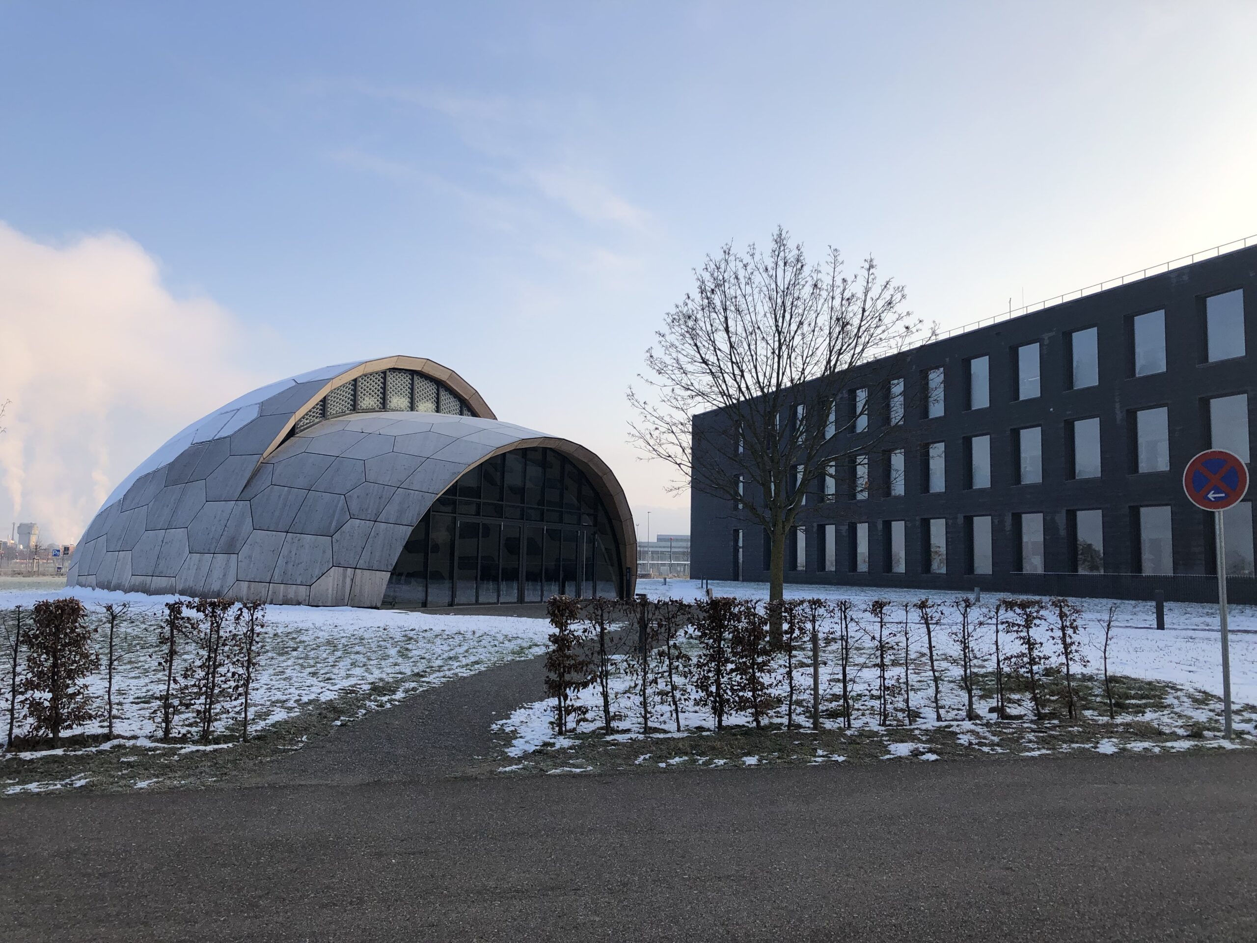 Pavillion livMatS Biomimetic Shell @ FIT im Winter