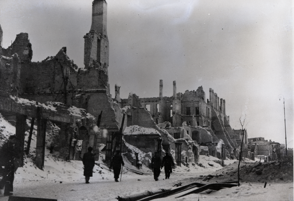 Scene from Warsaw after war