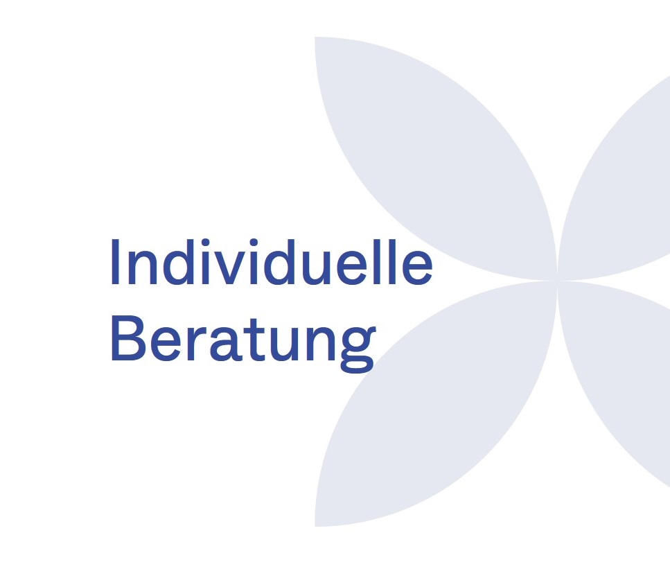 Logoelement der Universität Freiburg mit der Aufschrift: Individuelle Beratung.