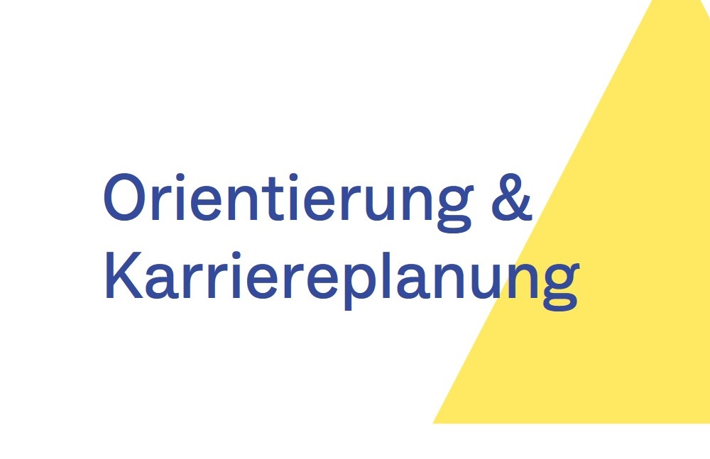 Logoelement der Universität Freiburg mit der Aufschrift: Orientierung und Karriereplanung.