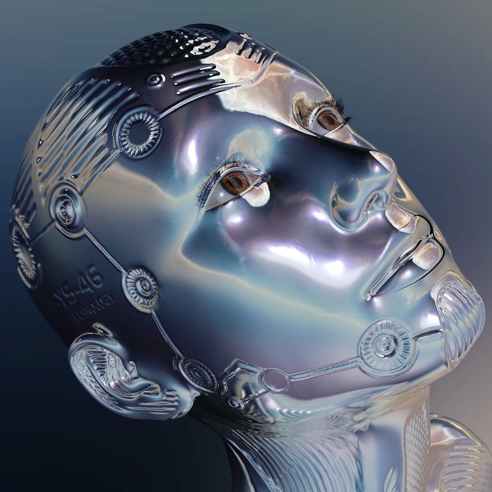 Menschlich aussehendes Robotergesicht.