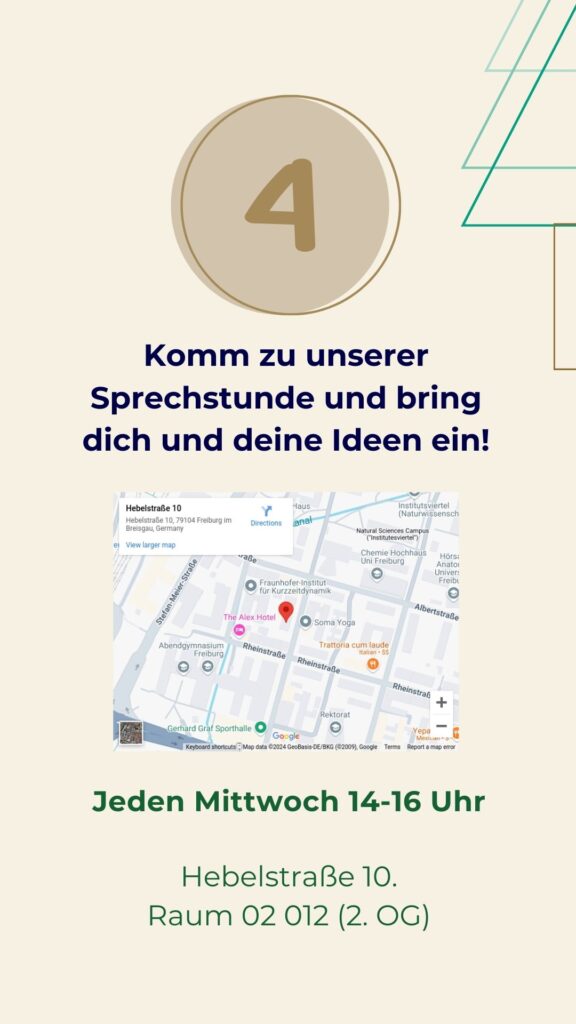 Tür 4 Sprechstunde Mittwochs 14-16 Uhr Hebelstraße 10