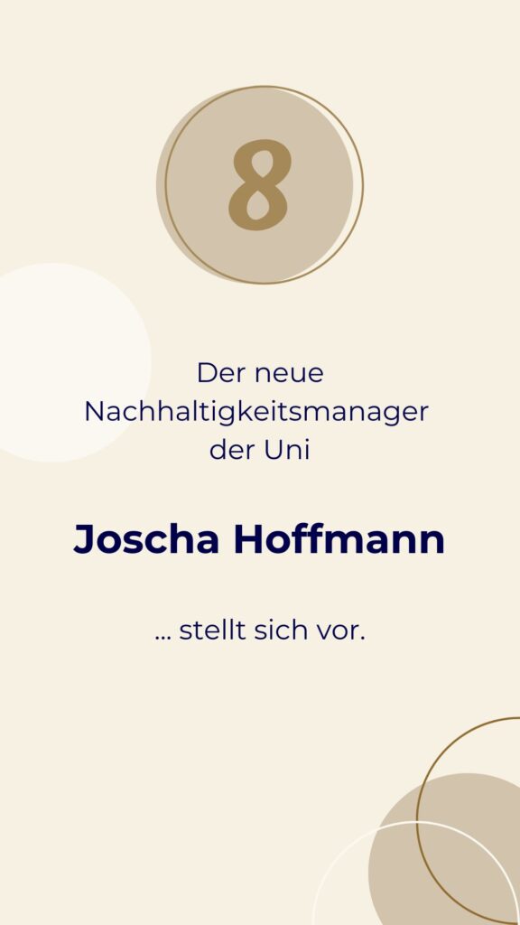 Tür 8 Neuer Nachhaltigkeitsmanager Joscha Hoffmann