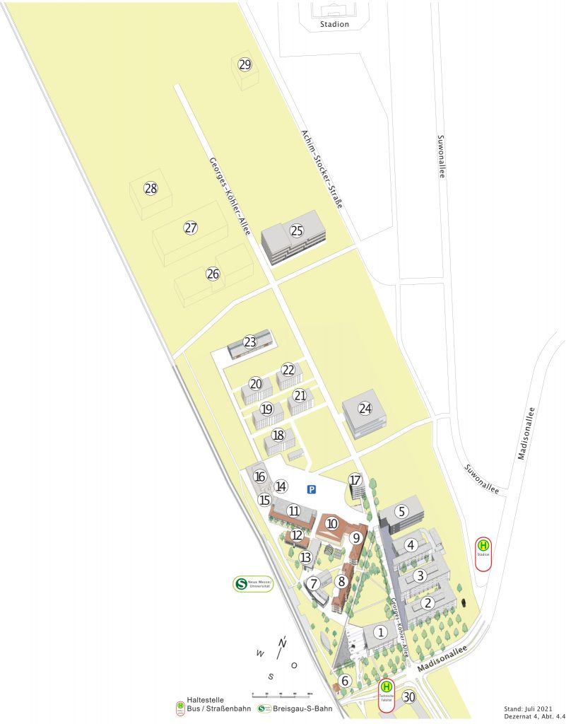 Stadtkarte, Ausschnitt Lageplan Technische Fakultät (Flugplatz)