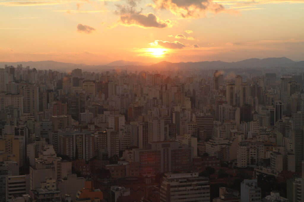 Sunset view of Sao Paulo city