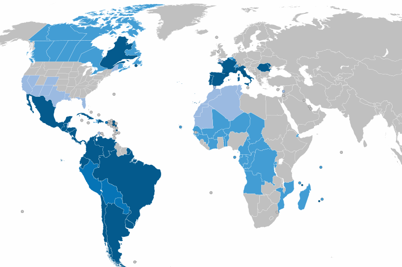 Karte der romanischen Länder.