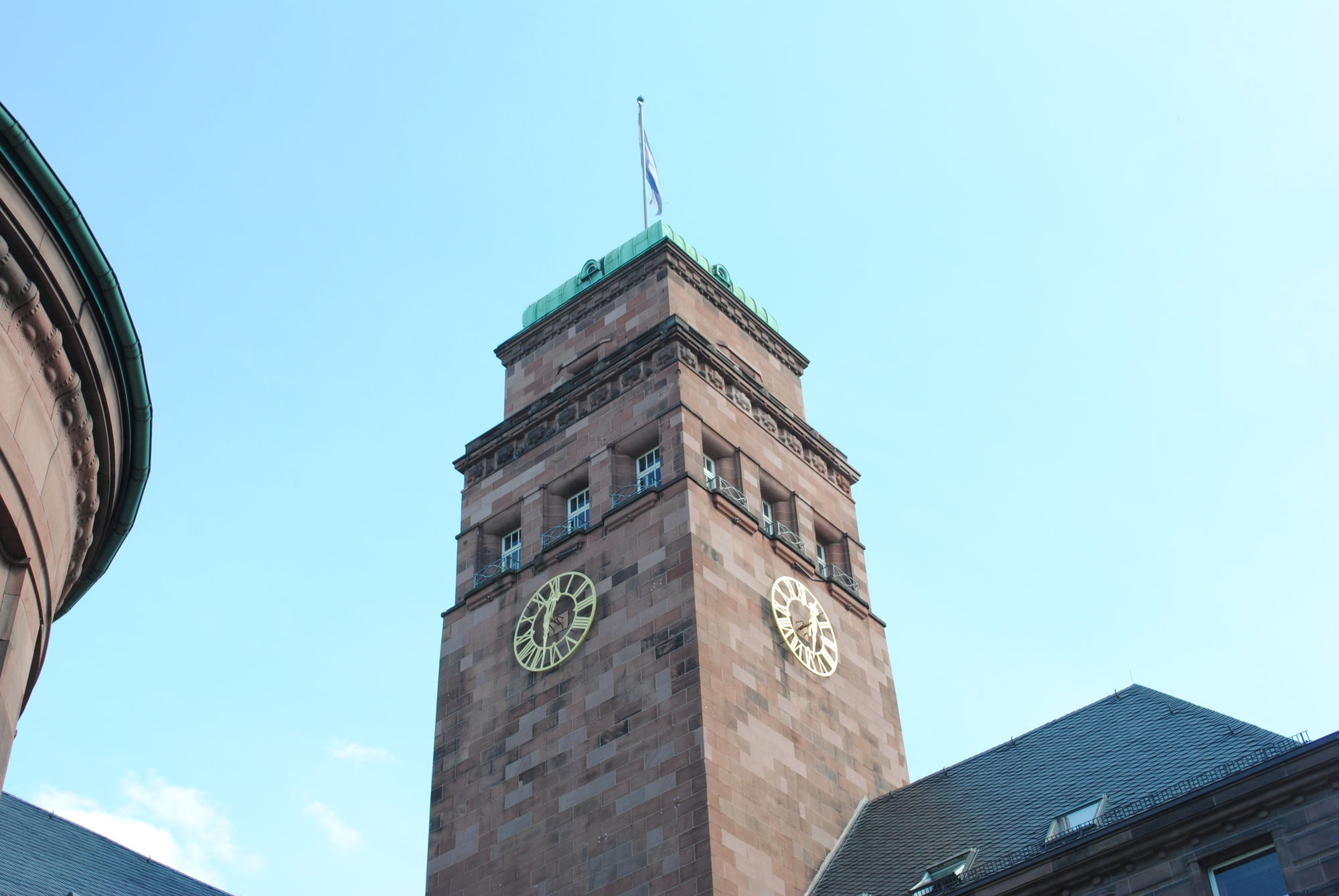 Picture shows the tower of the University of Freiburg.