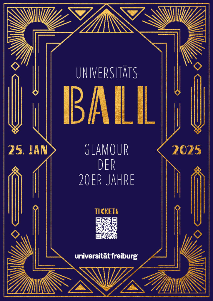 Veranstaltungsplakat für den Universitätsball 2024